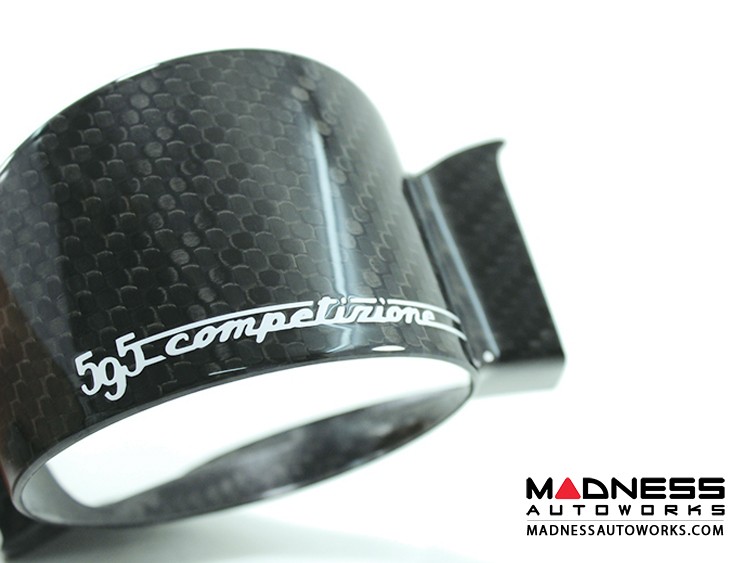 FIAT 500 ABARTH Boost Gauge Cover w/ 595 Logo Carbon Fiber